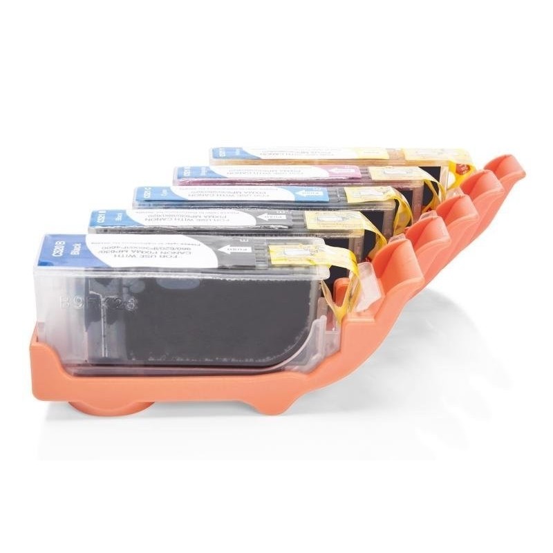 Alternativ zu Canon CLI-521 Tinten Spar-Set (FBK,BK,C,M,Y,) 5 Stk. mit Chip