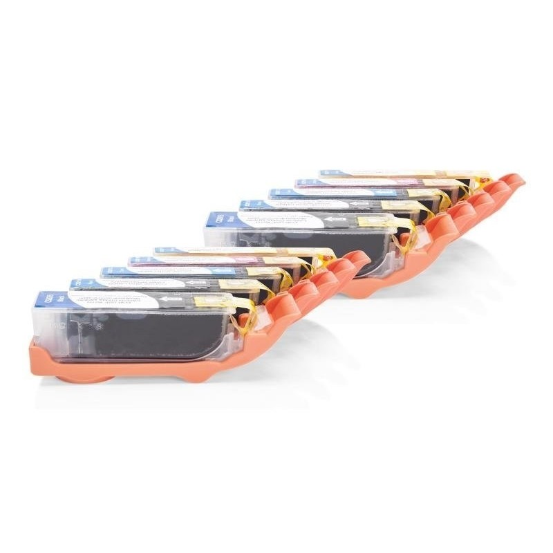 Alt. zu Canon CLI-521 Tinten Spar-Set (je2xFBK,BK,C,M,Y) 10 Stück mit Chip